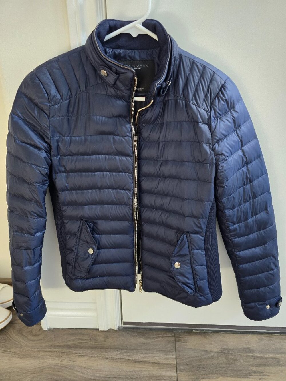 Zara Down Jacket Women Medium Dark Blue
